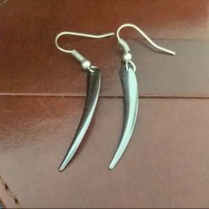 Gunmetal claw tooth earrings